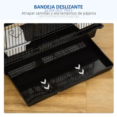 PawHut Jaula para Pájaro 46x36x100 cm Negro PawHut Jaula para Pájaro 46x36x100 cm Negro