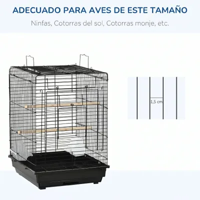 PawHut Jaula para Pájaro 40x40x59 cm Negro PawHut Jaula para Pájaro 40x40x59 cm Negro