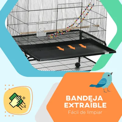 PawHut Jaula para Pájaro 97x58x160 cm Negro PawHut Jaula para Pájaro 97x58x160 cm Negro