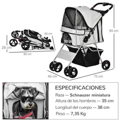 PawHut Cochecito para Mascota PawHut Cochecito para Mascota