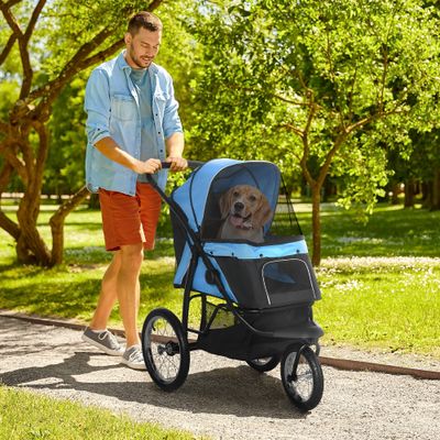 PawHut Cochecito para Perro 111x58x107 cm Azul