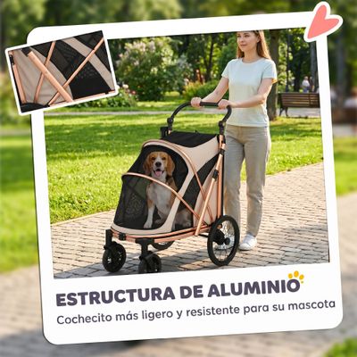 PawHut Carrito para Perro 94x69x118 cm Marrón