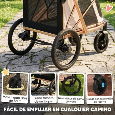 PawHut Carrito para Perro 94x69x118 cm Marrón PawHut Carrito para Perro 94x69x118 cm Marrón
