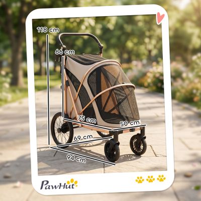 PawHut Carrito para Perro 94x69x118 cm Marrón