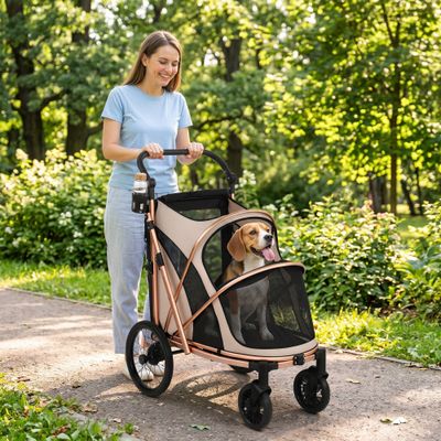 PawHut Carrito para Perro 94x69x118 cm Marrón