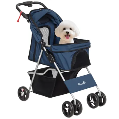 PawHut Cochecito para Perro 77x45x99.5 cm Azul PawHut Cochecito para Perro 77x45x99.5 cm Azul
