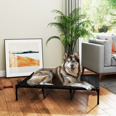 PawHut Cama Elevada Perro 122x92x23 cm Negro