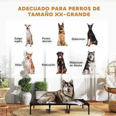 PawHut Cama Elevada Perro 122x92x23 cm Negro