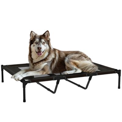 PawHut Cama Elevada Perro 122x92x23 cm Negro