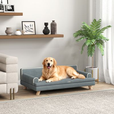PawHut Sofá para Perro 100x62x32 cm Gris Oscuro