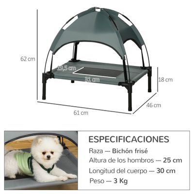 PawHut Cama para Mascota 61x46x62 cm Gris