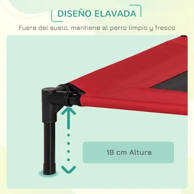 PawHut Cama Elevada para Perro 76x61x18 cm Rojo PawHut Cama Elevada para Perro 76x61x18 cm Rojo