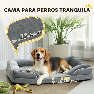 PawHut Cama para Perro 91.5x68.5x16.5 cm Gris