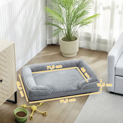 PawHut Cama para Perro 91.5x68.5x16.5 cm Gris