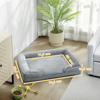 PawHut Cama para Perro 91.5x68.5x16.5 cm Gris