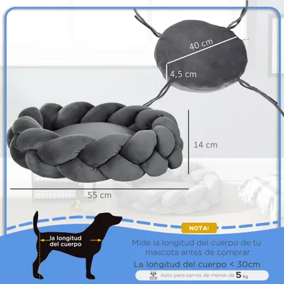 PawHut Cama para Mascota 55x55x14 cm Gris PawHut Cama para Mascota 55x55x14 cm Gris