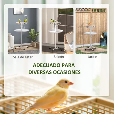 PawHut Comedero para Pájaro 60x60x138 cm Blanco
