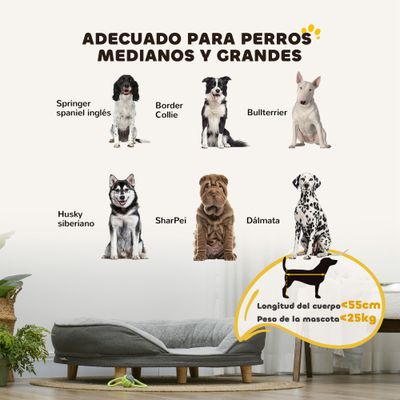 PawHut Sofá para Mascota 90x78x25 cm Gris