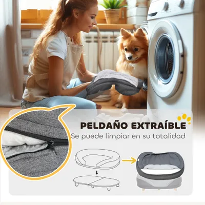 PawHut Sofá para Mascota 90x78x25 cm Gris PawHut Sofá para Mascota 90x78x25 cm Gris