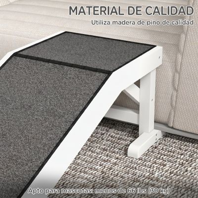 PawHut Rampa para Perro 125x40x35.5 cm Blanco y Gris