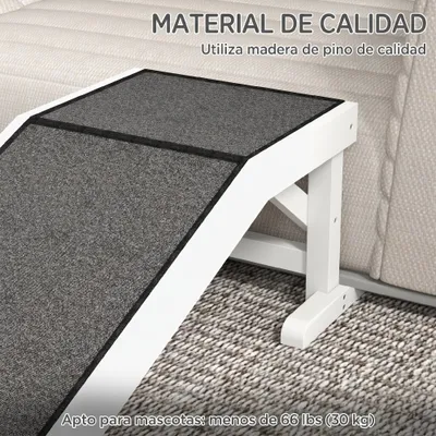 PawHut Rampa para Perro 125x40x35.5 cm Blanco y Gris PawHut Rampa para Perro 125x40x35.5 cm Blanco y Gris