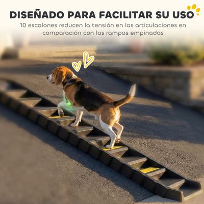 PawHut Rampa para Perro 154x40x7.5 cm Negro