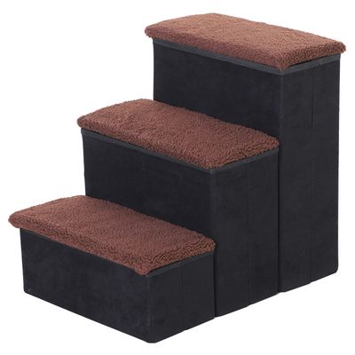 PawHut Escalera para Mascota 40x54x48 cm Negro