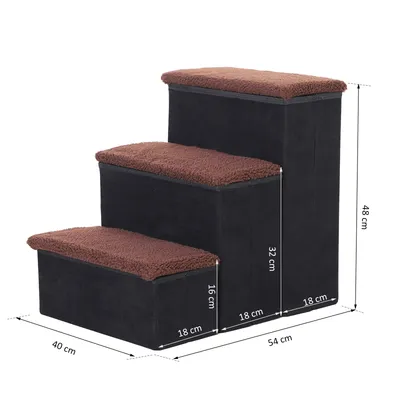 PawHut Escalera para Mascota 40x54x48 cm Negro PawHut Escalera para Mascota 40x54x48 cm Negro