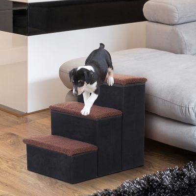 PawHut Escalera para Mascota 40x54x48 cm Negro