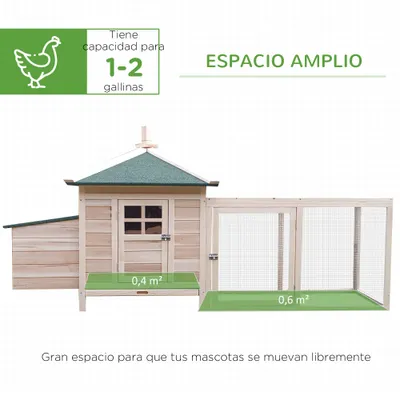 PawHut Gallinero de Madera