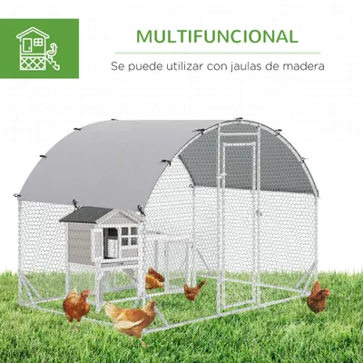 PawHut Gallinero 280x190x197 cm Plata PawHut Gallinero 280x190x197 cm Plata