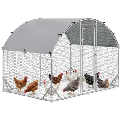 PawHut Gallinero 280x190x197 cm Plata