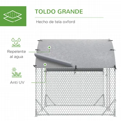 PawHut Gallinero 280x190x197 cm Plata PawHut Gallinero 280x190x197 cm Plata