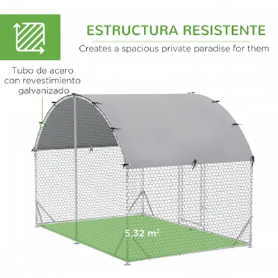 PawHut Gallinero 280x190x197 cm Plata PawHut Gallinero 280x190x197 cm Plata