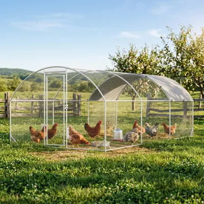 PawHut Gallinero de Exterior 280x570x197 cm Plata