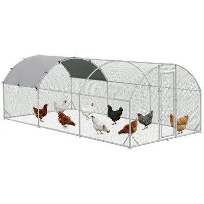 PawHut Gallinero de Exterior 280x570x197 cm Plata PawHut Gallinero de Exterior 280x570x197 cm Plata