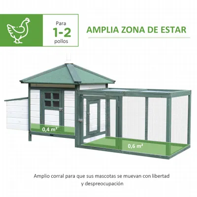 PawHut Gallinero de Madera