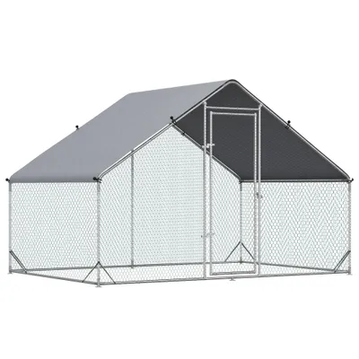PawHut Gallinero de Exterior 300x200x200 cm Plata PawHut Gallinero de Exterior 300x200x200 cm Plata