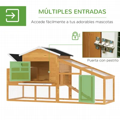 PawHut Gallinero Exterior 200x80x105 cm Marrón PawHut Gallinero Exterior 200x80x105 cm Marrón