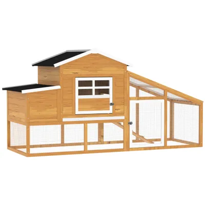 PawHut Gallinero Exterior 200x80x105 cm Marrón