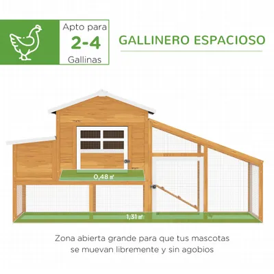 PawHut Gallinero Exterior 200x80x105 cm Marrón PawHut Gallinero Exterior 200x80x105 cm Marrón