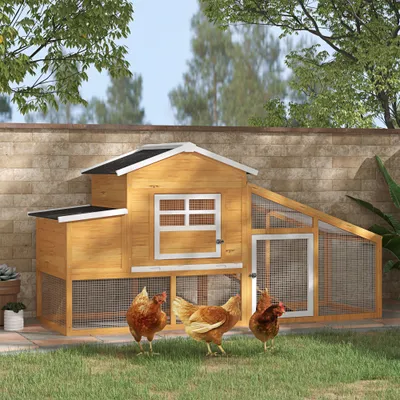PawHut Gallinero Exterior 200x80x105 cm Marrón