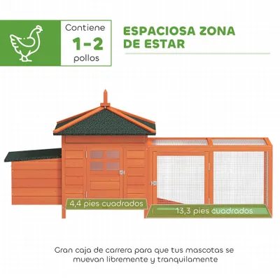 PawHut Gallinero 196x76x97 cm Naranja PawHut Gallinero 196x76x97 cm Naranja