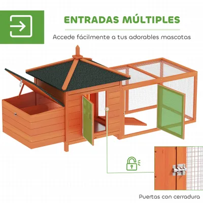 PawHut Gallinero 196x76x97 cm Naranja PawHut Gallinero 196x76x97 cm Naranja