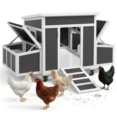 PawHut Gallinero 147x93.5x89.5 cm Gris Oscuro PawHut Gallinero 147x93.5x89.5 cm Gris Oscuro