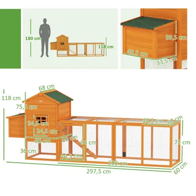 PawHut Gallinero de Madera