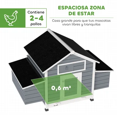 PawHut Gallinero de Madera