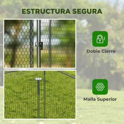 PawHut Gallinero para Exterior 400x300x197 cm Plata PawHut Gallinero para Exterior 400x300x197 cm Plata