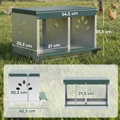 PawHut Ponedero para Gallina 54.5x42.5x35.5 cm Plateado PawHut Ponedero para Gallina 54.5x42.5x35.5 cm Plateado