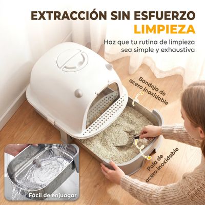 PawHut Arenero para Gato 52x42x39 cm Gris
